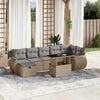 vidaXL Garden Sofa Set Beige PE rattan Large Modular Garden Sofa Set