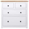 vidaXL Sideboard White and natural wood Solid pine wood Medium Storage