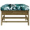 vidaXL Garden Footstool Natural wood, Leaf pattern