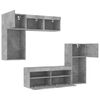 vidaXL 5 Piece TV Wall Units with LED Concrete Gray Engineered Wood