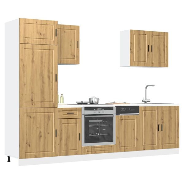 vidaXL Kitchen Cabinet Set Artisan oak Engineered wood 7-piece set