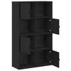 vidaXL Bookcase Black Oak Engineered Wood Medium Bookcase Rectangular