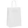 vidaXL Paper Bags 50 pcs with Handles White 15x8x21 cm