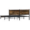 vidaXL Bed Frame Smoked Oak Steel, Engineered Wood Double Bed Frame