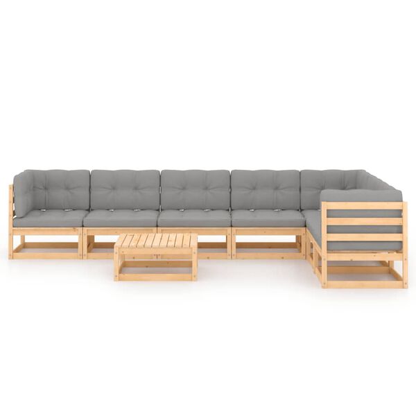 vidaXL Garden Lounge Set Natural Wood Solid pinewood Large Modular