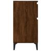 vidaXL Bedside Cabinet Set of 2 Brown Oak Engineered Wood, Metal Medium
