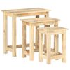 vidaXL Side Table Set of 3 Brown Solid Mango Wood Small to Medium