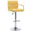 vidaXL Bar Chair Set of 2 Yellow Chrome-plated steel and fabric