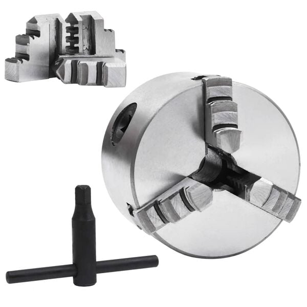 vidaXL 3 Jaw Self-Centering Lathe Chuck 3.15 " Steel