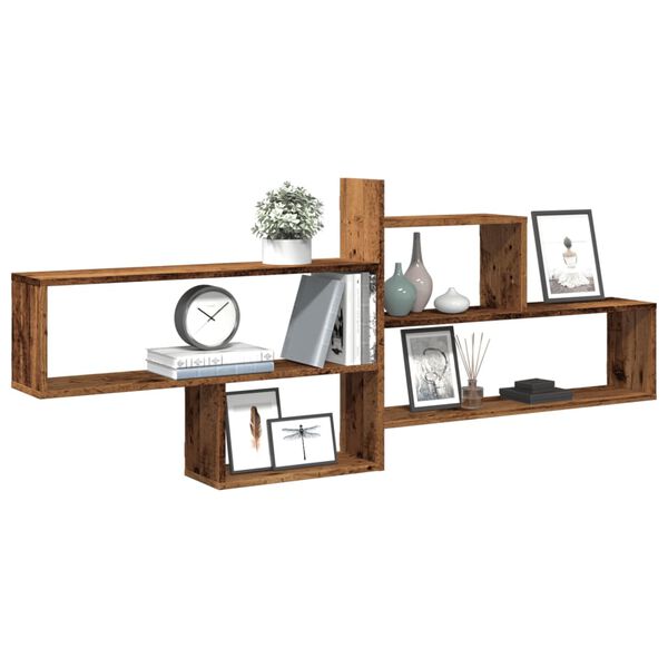 vidaXL Wall Shelf Old Wood 65.9x7.1x26.8" Engineered Wood