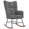 vidaXL Rocking Chair With Stool Dark Grey Velvet Medium Armchair