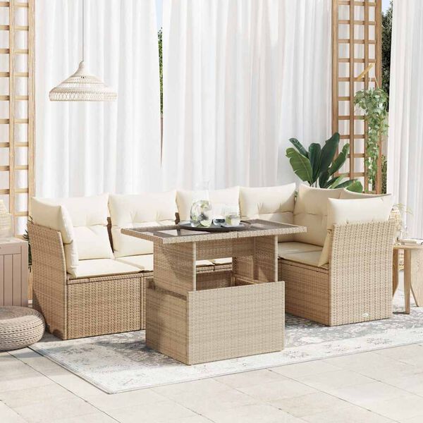 vidaXL Garden Sofa Set Beige