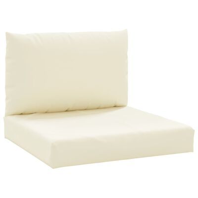 vidaXL Pallet Sofa Cushions 2 pcs Cream White Fabric