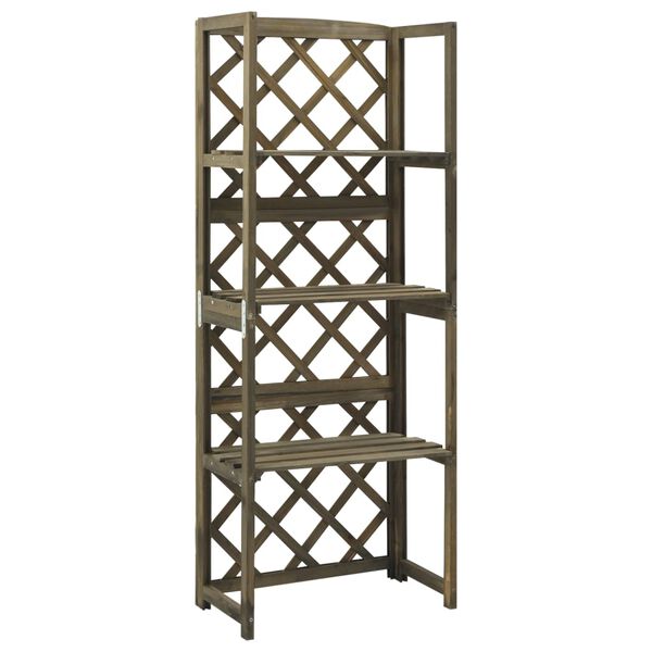 vidaXL Trellis Gray Solid fir wood 21.7x11.8x55.1 in Shelving Trellis