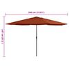 vidaXL Garden Parasol Terracotta Polyester, Metal Large