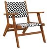 vidaXL Garden Chair Brown and Black Solid Acacia wood, poly rattan
