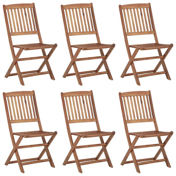 vidaXL Garden Chair Set of 6 Brown with cream cushions