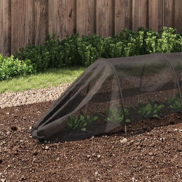 vidaXL Netting Tunnel Black Polyethylene net Medium Collapsible