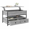 vidaXL Coffee Table Gray Sonoma 33.5"x19.7"x19.7" Engineered Wood and Metal