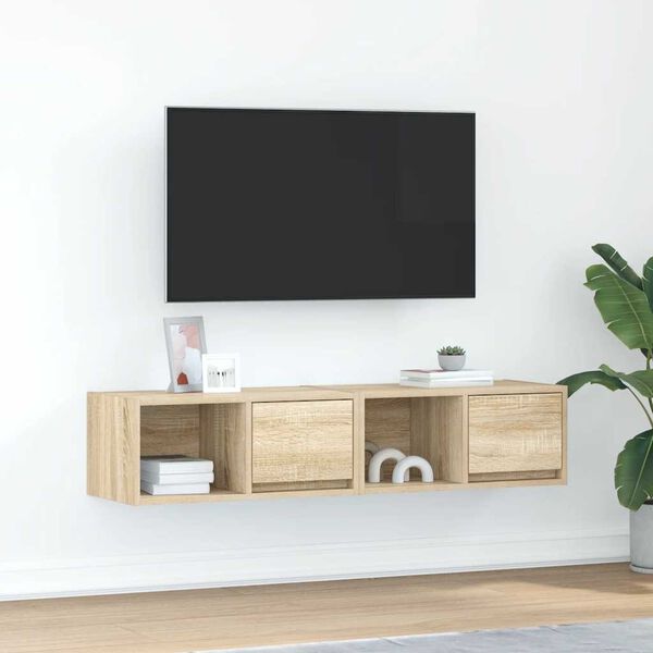vidaXL TV Cabinet Set of 2 Sonoma Oak Engineered Wood