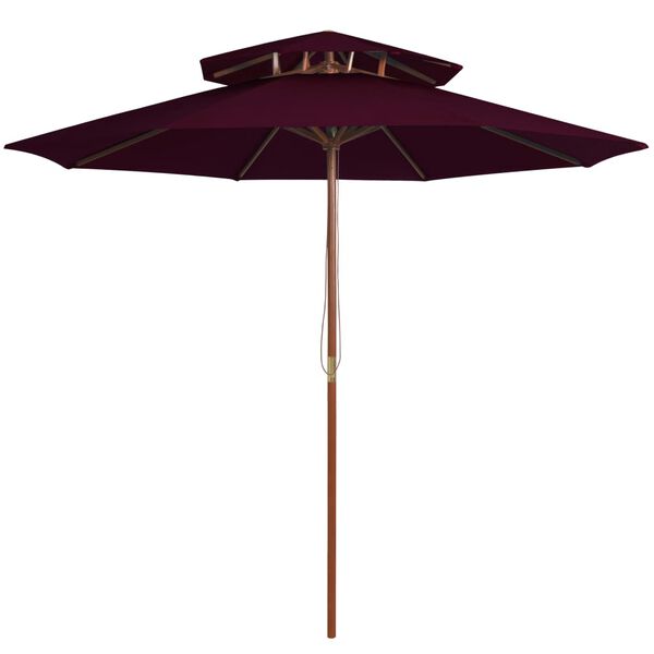 vidaXL Garden Parasol Bordeaux Red Polyester Large Tiltable