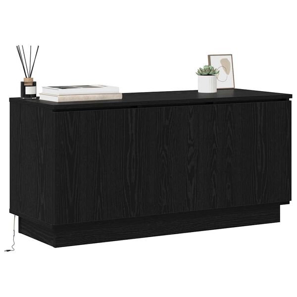 vidaXL TV Cabinet Black Oak 39.37 x 14.96 x 19.29 in Engineered Wood