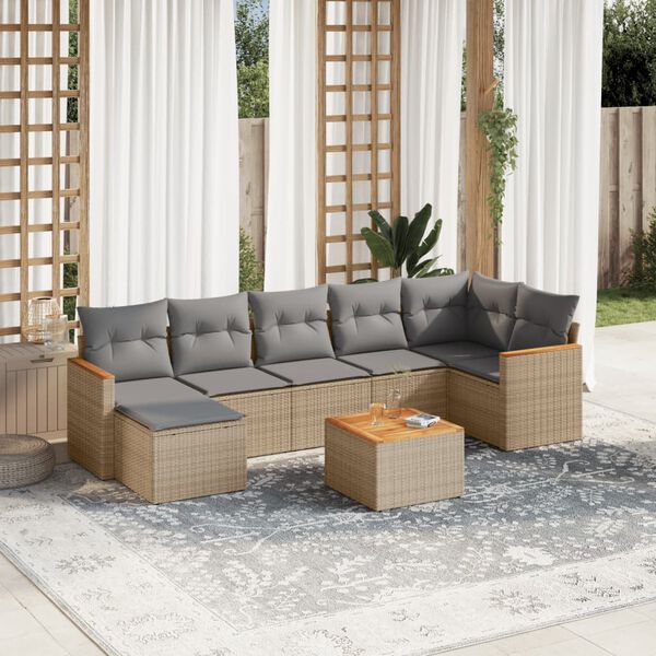 vidaXL Garden Sofa Set Mix Beige, Light Grey