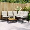 vidaXL Garden Sofa Set Black, Cream White