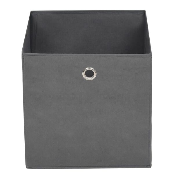 vidaXL Storage Box Set of 10 Gray Non-woven Fabric Collapsible