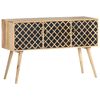 vidaXL Sideboard Natural Mango Wood and Black Large Sideboard