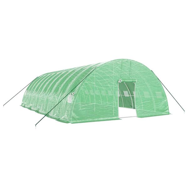 vidaXL Greenhouse Green PE (polyethylene), Galvanized steel Large