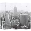 vidaXL Folding Room Divider 89.8x66.9" New York by Day Black and White