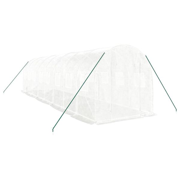 vidaXL Greenhouse White Polyethylene, Galvanized Steel Large Collapsible