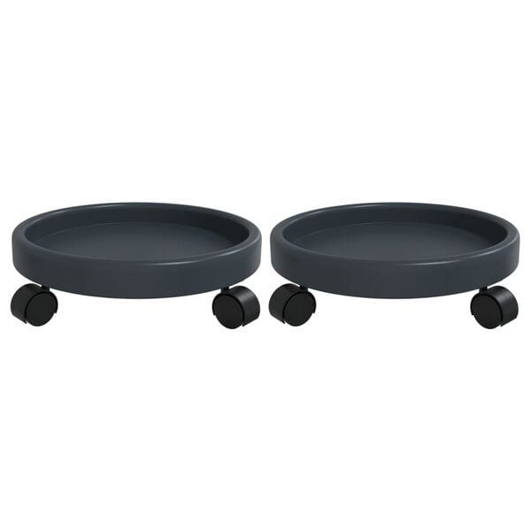 vidaXL Plant Trolley Grey Polyethylene (PE) Medium Portable