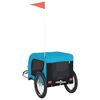 vidaXL Pet Bike Trailer Blue and Black Oxford fabric, iron, PVC