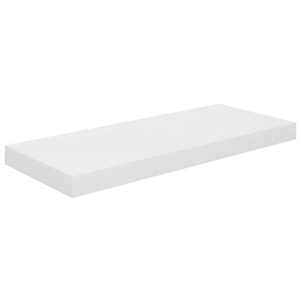 vidaXL Wall Shelf High Gloss White Honeycomb MDF, Metal Small