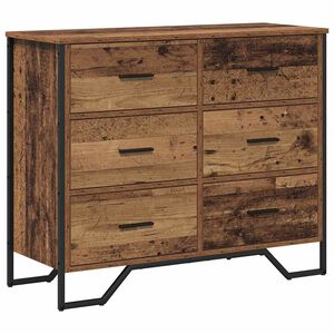 vidaXL Chest of Drawers Old Wood 91 x 35.5 x 74.5 cm Engineered wood