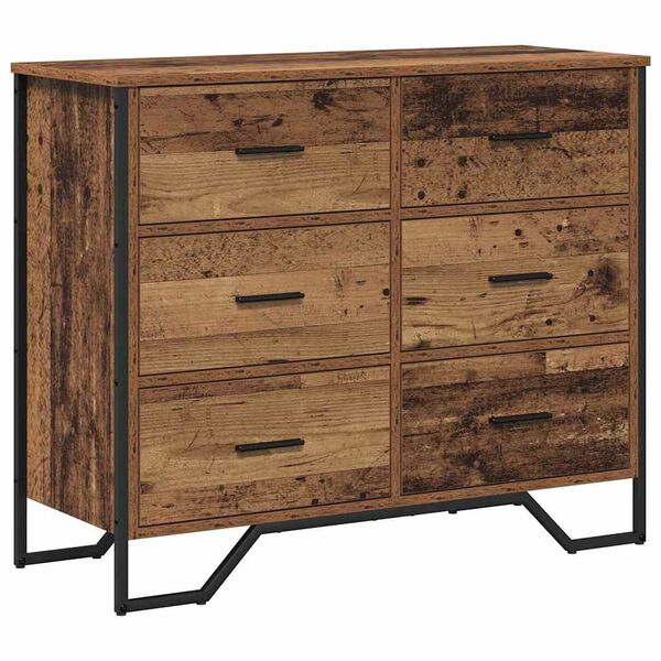 vidaXL Chest of Drawers Old Wood 91 x 35.5 x 74.5 cm Engineered wood