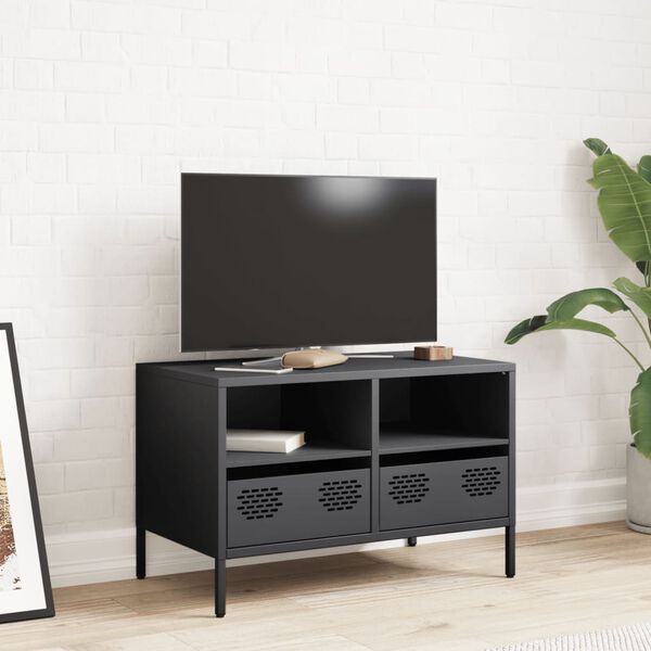 vidaXL TV Cabinet Anthracite Cold-rolled steel Medium Adjustable Feet