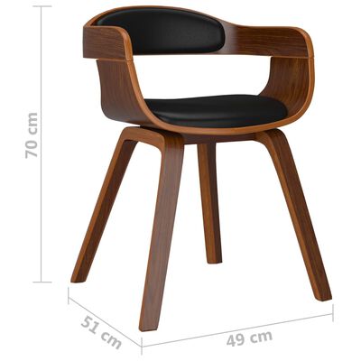 vidaXL Dining Chair Black Bentwood and Faux Leather