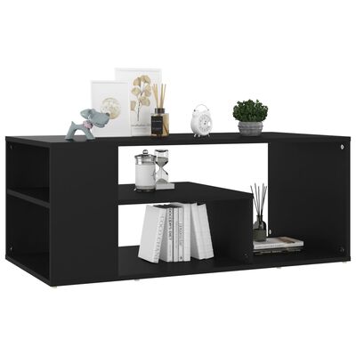 vidaXL Coffee Table Black 39.4"x19.7"x15.7" Engineered Wood