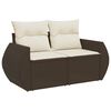 vidaXL Garden Sofa Set Brown PE rattan Medium Adjustable Feet