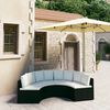 vidaXL 4 Piece Patio Sofa Set with Cushions Poly Rattan Black (2x310464)