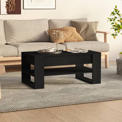 vidaXL Coffee Table Black 40.2"x21.7"x17.7" Engineered Wood