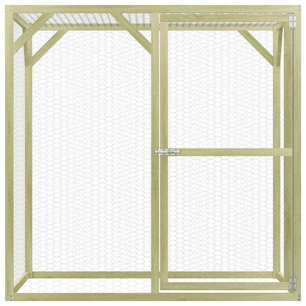 vidaXL Chicken Cage 4.9'x4.9'x4.9' Impregnated Pinewood