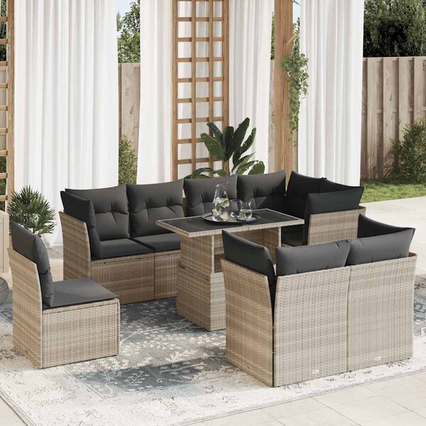 vidaXL Garden Sofa Set Light grey