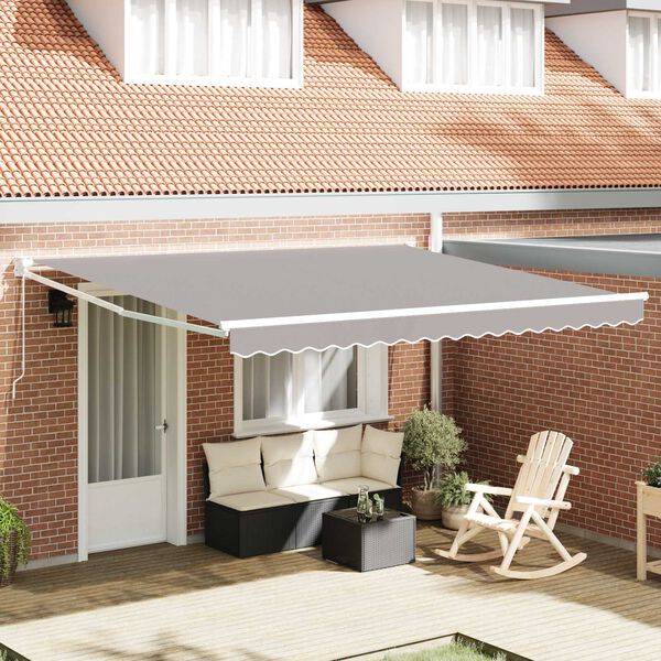 vidaXL Retractable Awning Light gray 157.48" x 118.11" Polyester