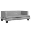 vidaXL Dog Bed Light Grey Velvet 31.5 x 17.7 x 11.8 in Durable Dog Bed
