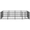 vidaXL Dog Kennel Black Powder-coated steel 152.8 in x 76.2 in x 39.4 in