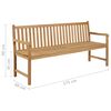vidaXL Patio Bench with Beige Cushion 68.9" Solid Teak Wood